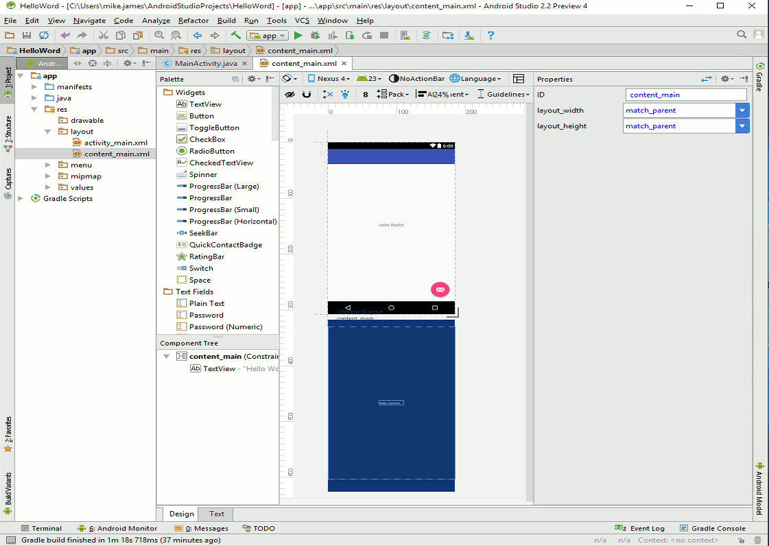 rendering problem missing styles android studio 2.2.3